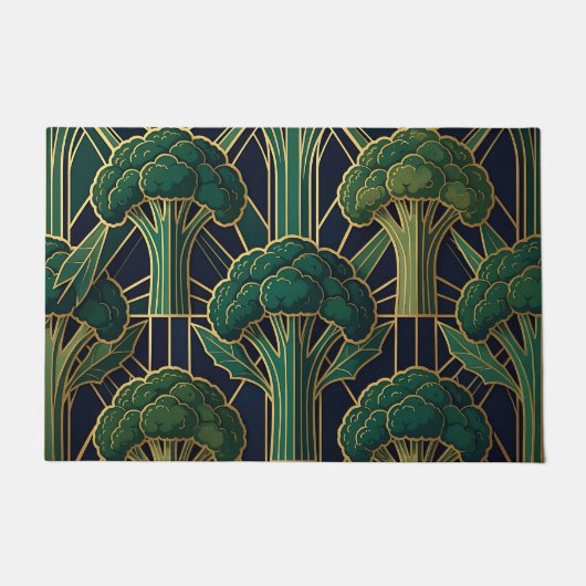 Art Deco Broccoli Patroon Deurmat (Voorkant)