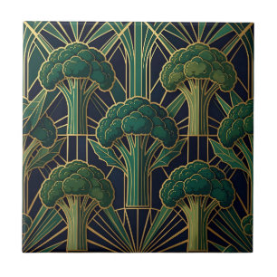 Art Deco Broccoli Patroon Tegeltje