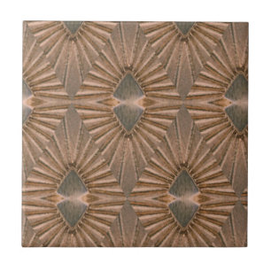 Art Deco Bronze Diamond Pattern Tegeltje
