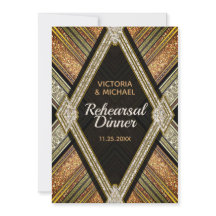 Art Deco Bronze Glamor Wedding Rehearsal Dinner