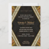 Art Deco Bronze Glamor Wedding Rehearsal Dinner Kaart (Achterkant)