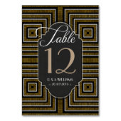 Art Déco Bronze Or Mariage Numéro de tableau Carte (Par défaut)