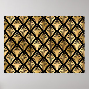 Art Déco Brown foncé et or