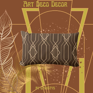 Art Deco Brown & Gold Kussen