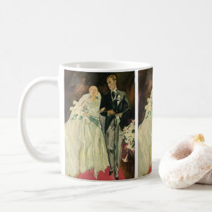 Art Deco Bruid en Bruidegom Jonggehuwden Huwelijk Koffiemok