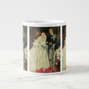Art Deco Bruid en Bruidegom Jonggehuwden Vintage H Jumbo Mok