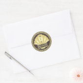 Art Deco Bruidsfeest Elegant Gouden Chocolade Ronde Sticker (Envelop)