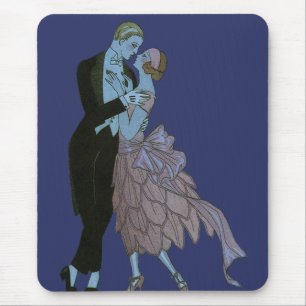 Art Deco Bruidspaar, Verliefde Dansende Echteliede Muismat