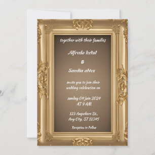 Art Deco Bruiloft Diamanten brug en Gouden folie Kaart