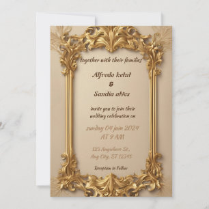 Art Deco Bruiloft Diamanten brug en Gouden folie Kaart