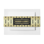 Art Deco Bruiloft Elegant Goud Zwart Groot Uitnodigingen Wikkel (Voorkant Voorbeeld)