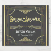 Art Deco Bruiloft Feest Elegant Goud Grijs Geschen Bier Etiket (Enkel label)