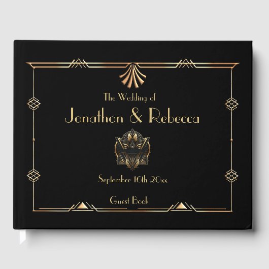  Art Deco bruiloft Gastenboek (Voorkant)
