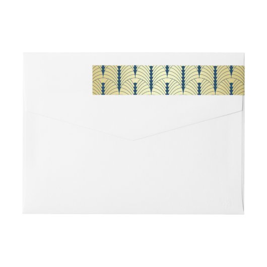 Art Deco Bruiloft Goud Blauw Elegant Gatsby (Achterkant)