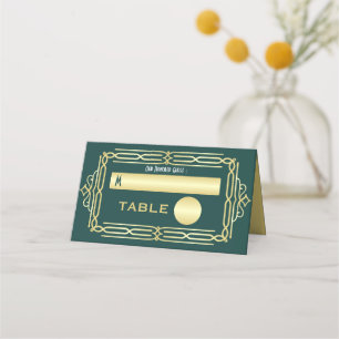 Art Deco Bruiloft Goud Groen Elegant Instelling Es