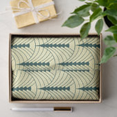 Art Deco Bruiloft Goud Groen Palmetto Patroon Tissuepapier (Geschenk)