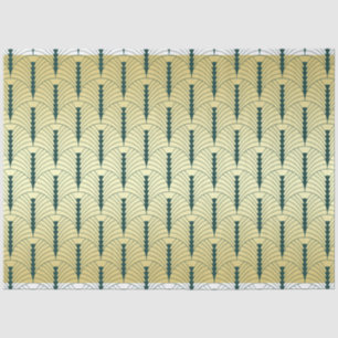 Art Deco Bruiloft Goud Groen Palmetto Patroon Tissuepapier