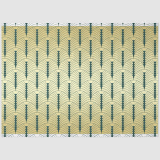 Art Deco Bruiloft Goud Groen Palmetto Patroon Tissuepapier