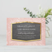 ART DECO BRUILOFT goud sunburst grijs bokeh koraal Kaart (Staand voorkant)