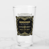 Art Deco Bruiloft Groomsman Goud Zwart Favor jaren Glas (Achterkant)