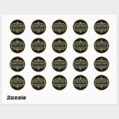 Art Deco Bruiloft Liefde & Bedankt Goud Zwart Mail Ronde Sticker (Vel)