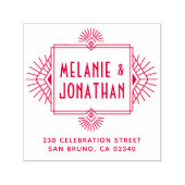 Art Deco Bruiloft Lijst Retouradres Zelfinktende Stempel (Design)