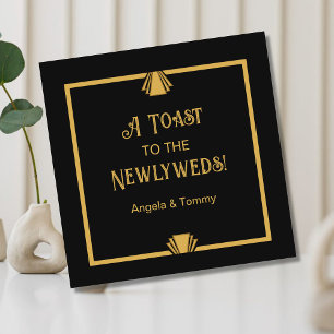 Art Deco bruiloft Onderzetters Gepersonaliseerde