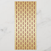 Art Deco Bruiloft Receptie Diner Goud Bourgogne Menu (Achterkant)