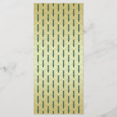 Art Deco Bruiloft Receptie Diner Goud Groen Eten Menu (Achterkant)
