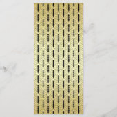 Art Deco Bruiloft Receptie Diner Party Goud Zwart Menu (Achterkant)