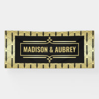 Art Deco Bruiloft Receptie Diner Party Goud Zwart