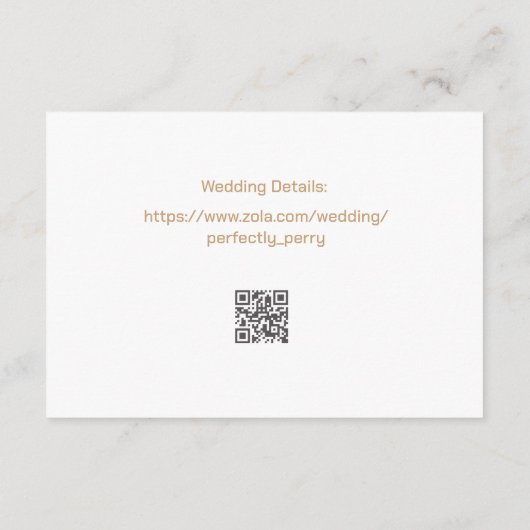 Art Deco Bruiloft RSVP Informatiekaartje (Achterkant)