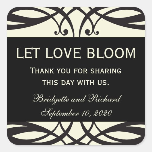 Art Deco Bruiloft Seed Packet Labels (Voorkant)