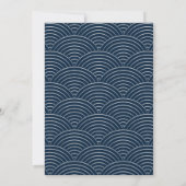 Art Deco bruiloft uitnodiging Navy Blue (Achterkant)