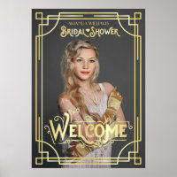 Art Deco Bruiloftsfeest Voeg uw foto toe Gouden We