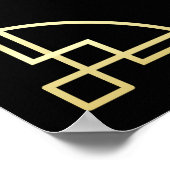 Art Deco Bruiloftsreceptie Welkom Voeg uw foto toe Poster (Hoek)