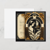 Art Deco bruiloftthema Kaart (Voorkant / Achterkant)