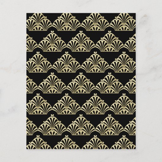 Art Deco Budget Black Wedding Uitnodiging (Achterkant)