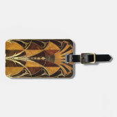 Art Deco Burl Wood Bagagelabel (Voorkant horizontaal)