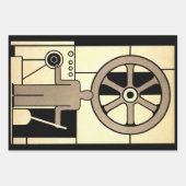 Art Deco Business Wheel and Machine Worker Inpakpapier Vel (Voorkant 2)