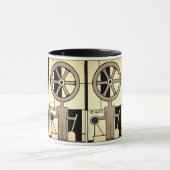 Art Deco Business Wheel and Machine Worker Mok (Midden)