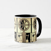 Art Deco Business Wheel and Machine Worker Mok (Voorkant rechts)