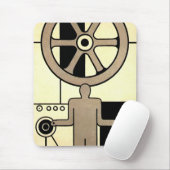  Art Deco Business Wheel and Machine Worker Muismat (Met muis)