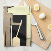  Art Deco Business Wheel and Machine Worker Theedoek (Quarter Fold)