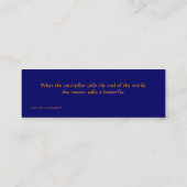 Art Deco Butterfly - Bladwijzer Mini Visitekaartje (Achterkant)