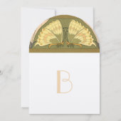 Art Deco Butterfly Calla Lily Wedding Kaart (Achterkant)