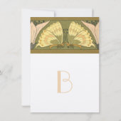 Art Deco Butterfly Calla Lily Wedding Uitnodiging (Achterkant)