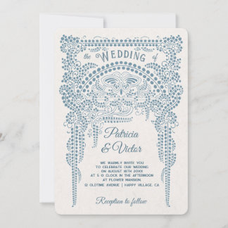 Art Deco Butterfly in Frame Wedding Invitation