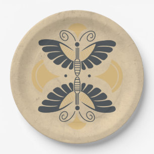 Art Deco Butterfly Motif Papieren Bordje