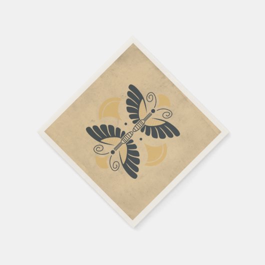 Art Deco Butterfly Motif Servet (Hoek)